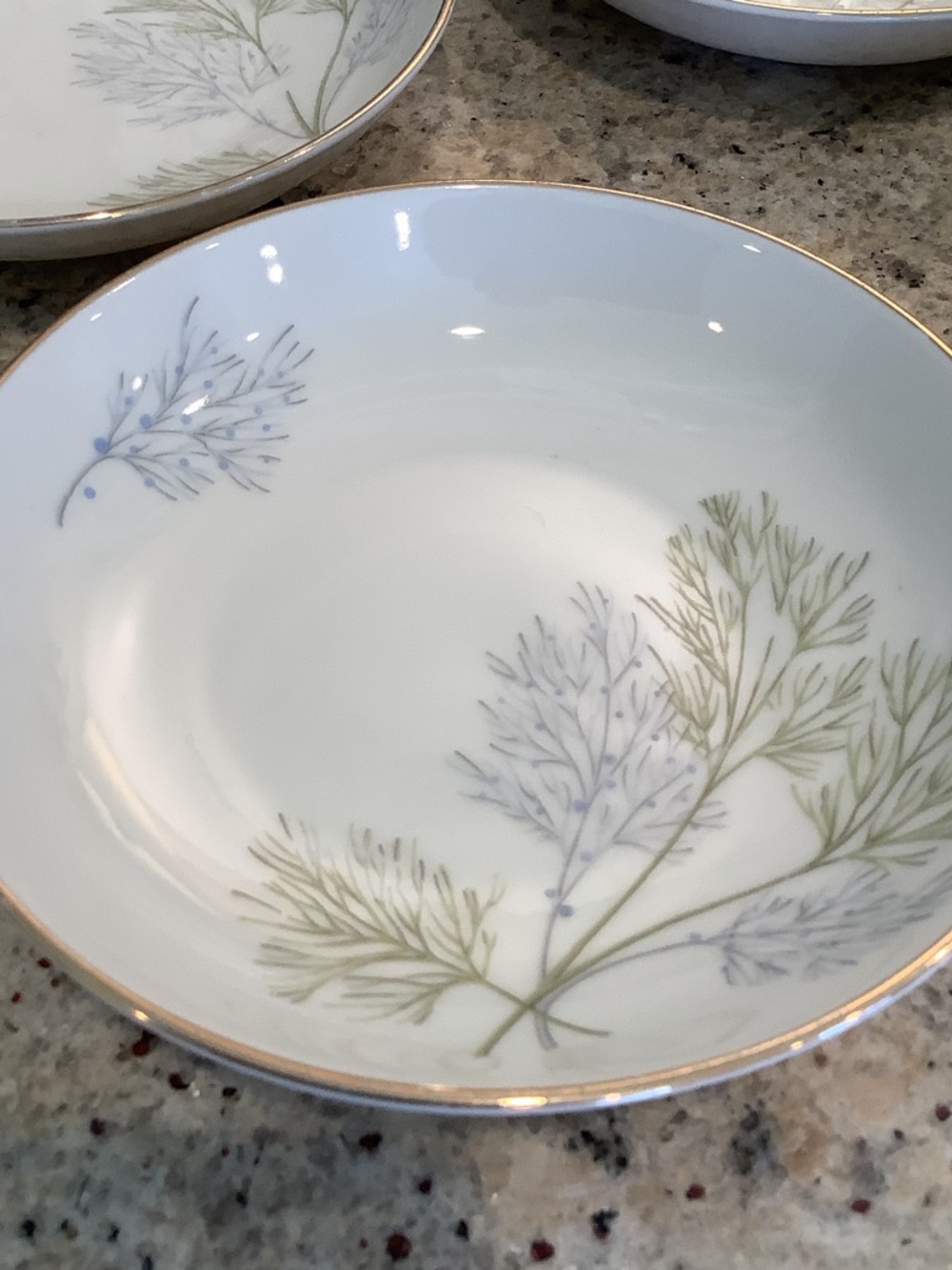 Wakefield by Edelstein Gold-Rim Fruit Dessert Bowls - Set of 5 - Picture 2 of 7